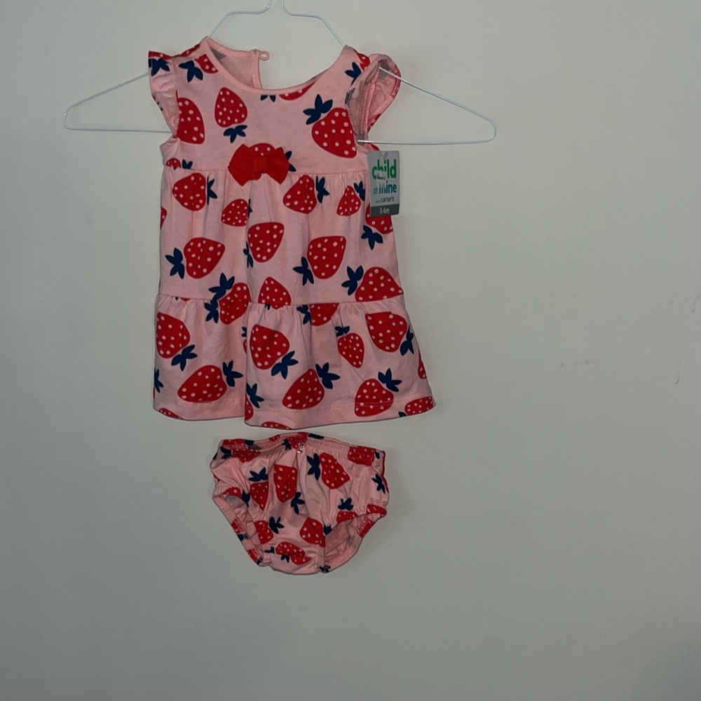 Strawberry shirt and shorts for baby